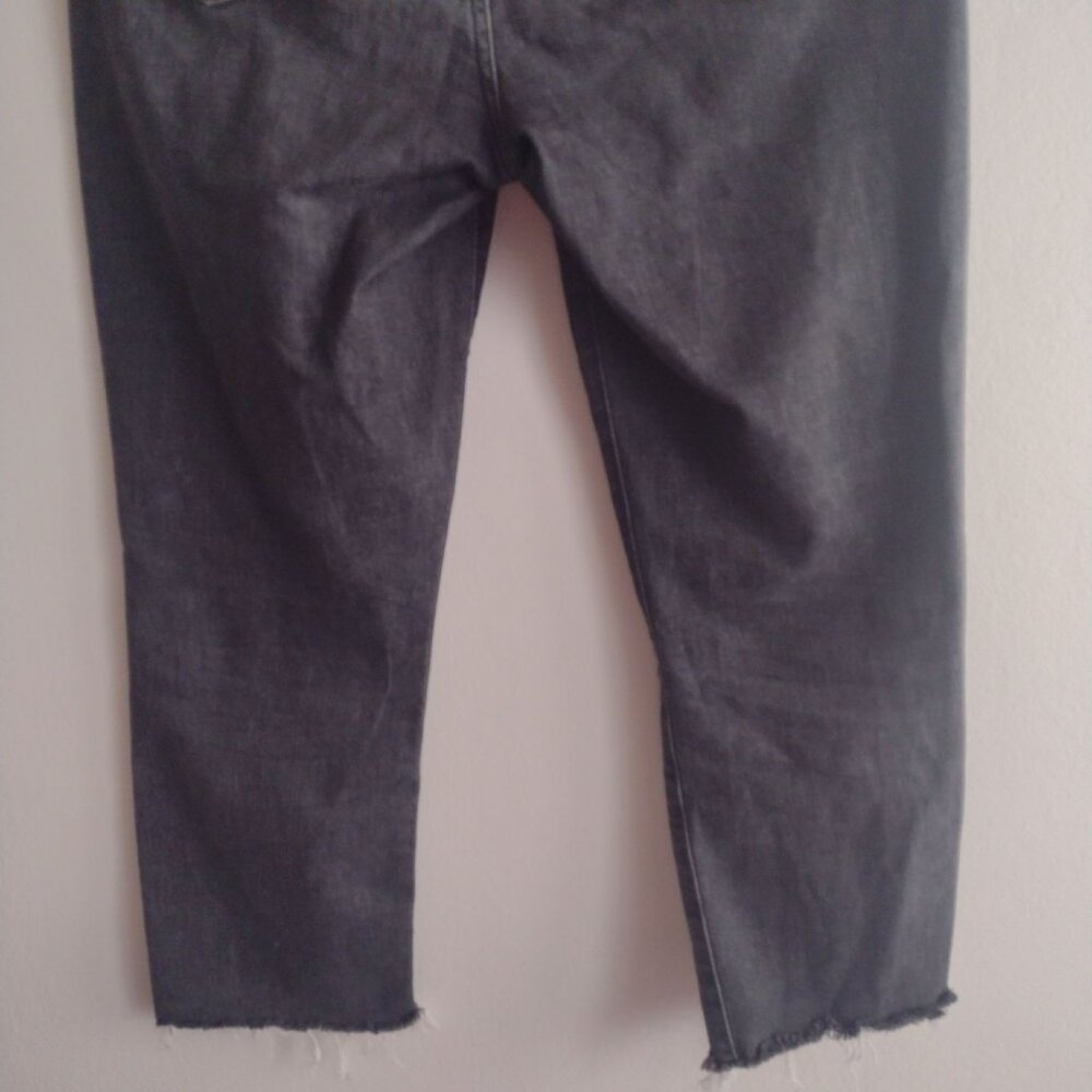Madewell Perfect Vintage Crop Jeans 27 Black Denim w Frayed Hem - Picture 6 of 9